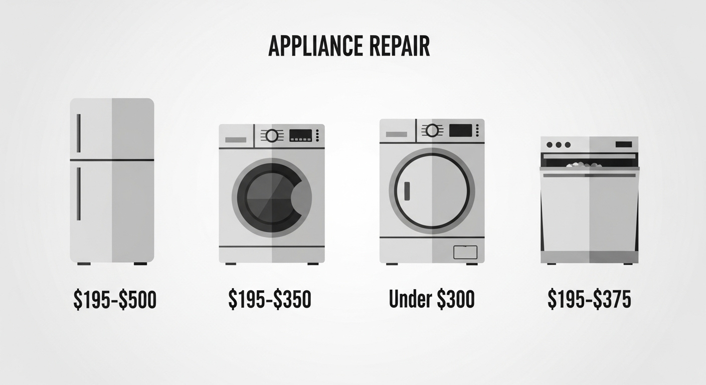 Average appliance repair cost breakdown