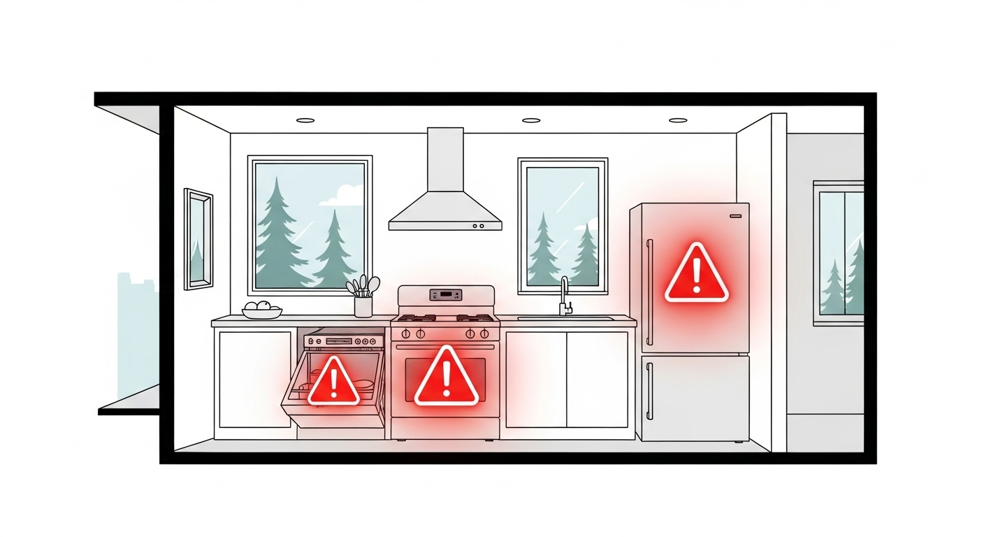 An infographic explaining the steps to check for home appliance recalls in Coquitlam.