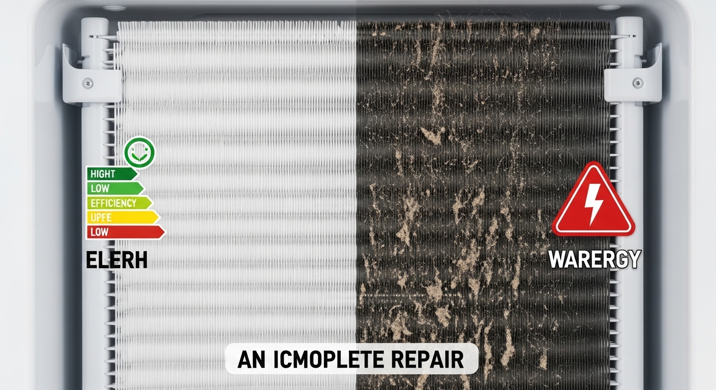 Comparison of dirty vs clean refrigerator coils affecting energy consumption