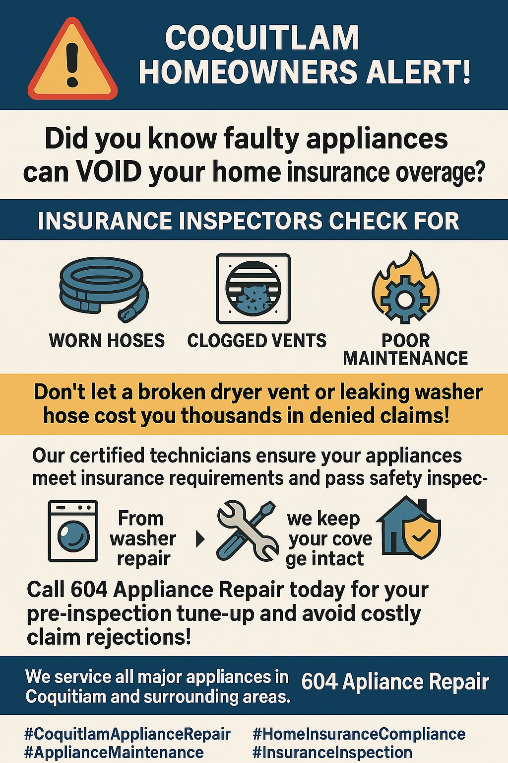 Key takeaways for home insurance and appliance inspections in Coquitlam