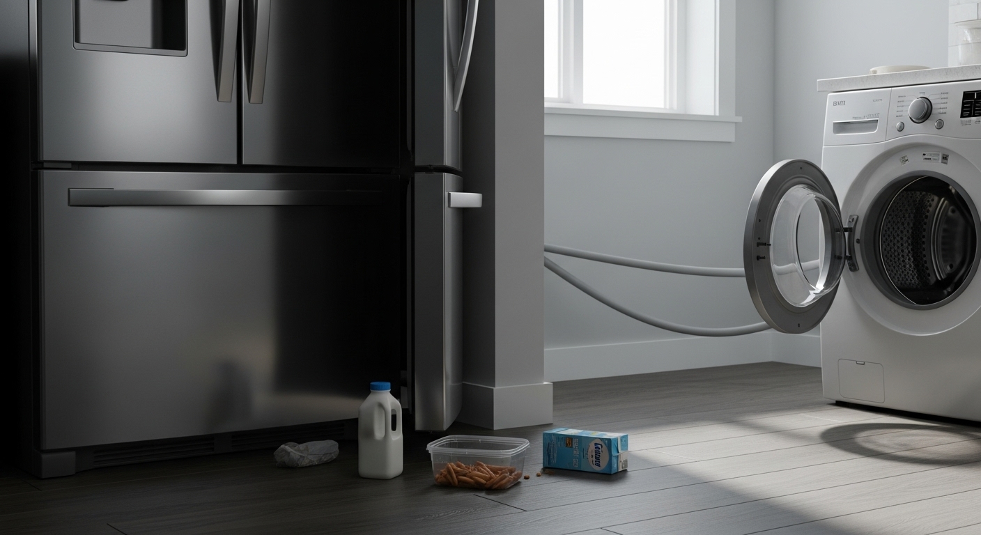 A home appliance in a Coquitlam home potentially damaged by an earthquake.